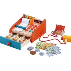 Wooden Cash Register Playset with Money